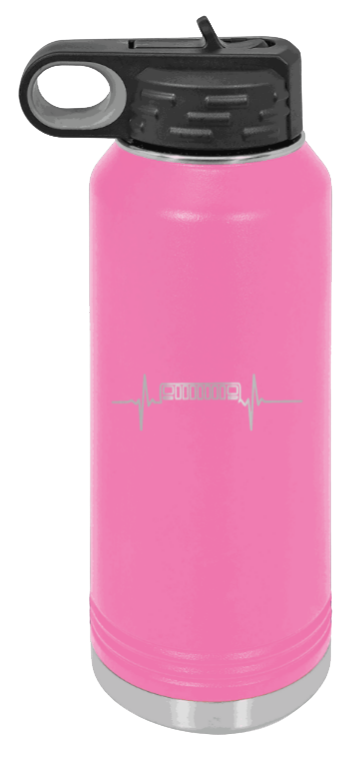 XJ Heartbeat - 32oz Water Bottle Laser Engraved- Pink