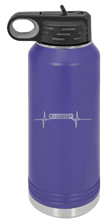 XJ Heartbeat - 32oz Water Bottle Laser Engraved- Purple