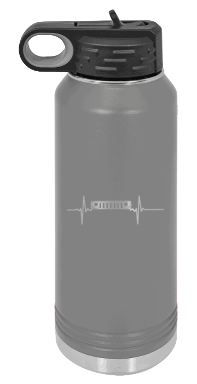 ZJ Heartbeat - 32oz Water Bottle Laser Engraved- Dark Grey