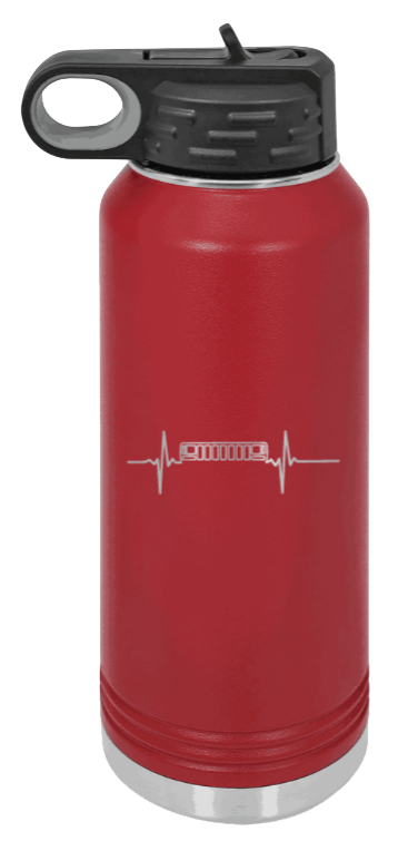 ZJ Heartbeat - 32oz Water Bottle Laser Engraved- Maroon