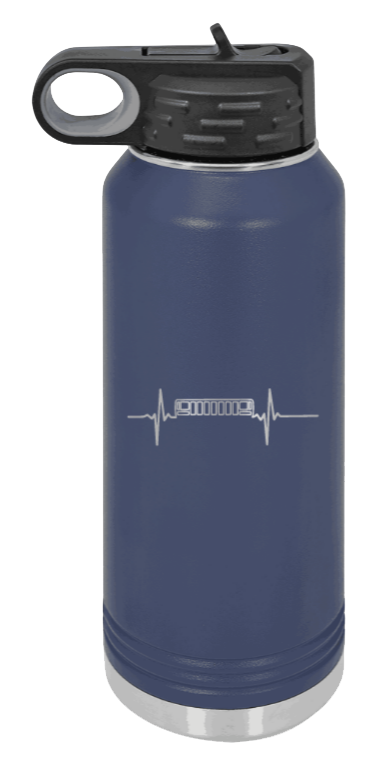ZJ Heartbeat - 32oz Water Bottle Laser Engraved- Navy