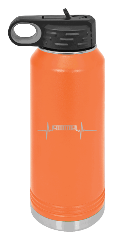 ZJ Heartbeat - 32oz Water Bottle Laser Engraved- Orange