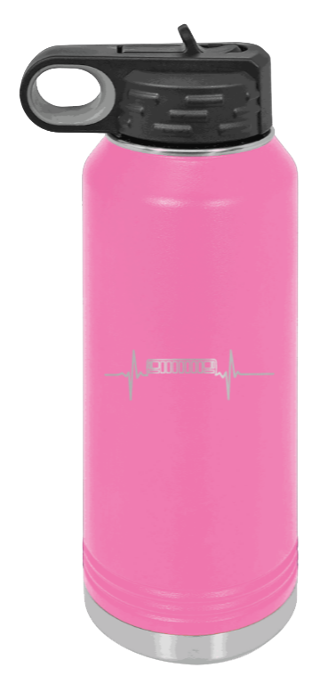 ZJ Heartbeat - 32oz Water Bottle Laser Engraved- Pink
