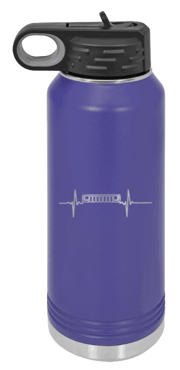 ZJ Heartbeat - 32oz Water Bottle Laser Engraved- Purple