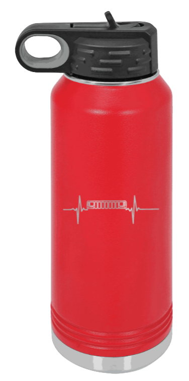 ZJ Heartbeat - 32oz Water Bottle Laser Engraved- Red