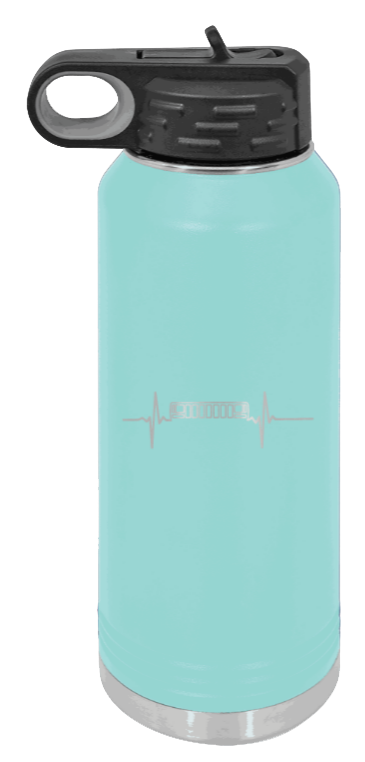 ZJ Heartbeat - 32oz Water Bottle Laser Engraved- Teal
