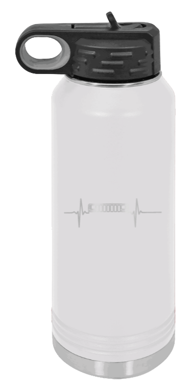 ZJ Heartbeat - 32oz Water Bottle Laser Engraved- White
