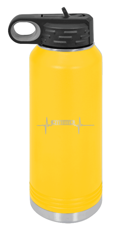 ZJ Heartbeat - 32oz Water Bottle Laser Engraved- Yellow