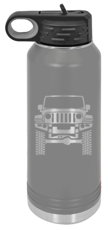 JL - 32oz Water Bottle Laser Engraved- Dark Grey