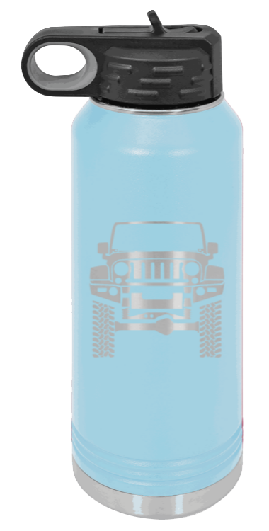 JL - 32oz Water Bottle Laser Engraved- Light Blue