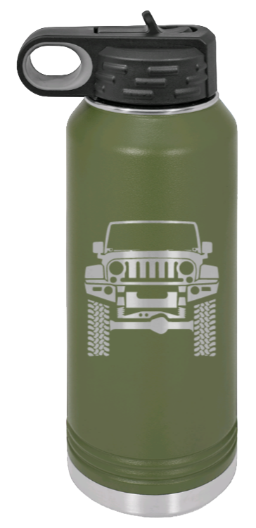 JL - 32oz Water Bottle Laser Engraved- Olive