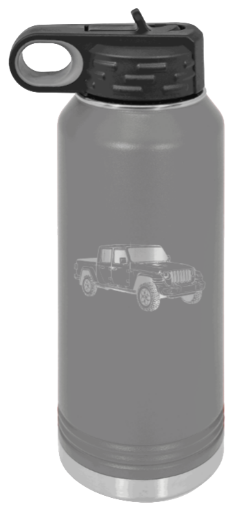 Gladiator - 32oz Water Bottle Laser Engraved- Dark Grey