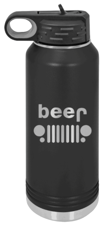 Beer Jeep Laser Engraved Water Bottle (Etched)
