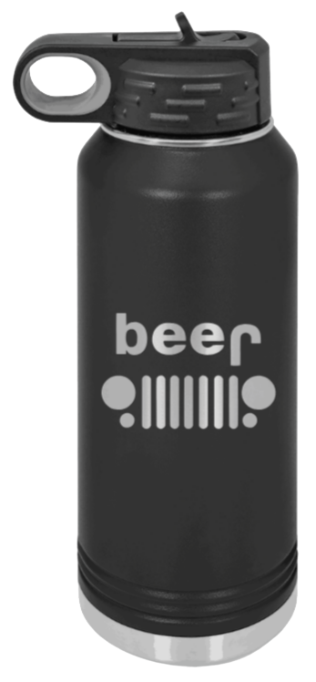 Beer Jeep - 32oz Water Bottle Laser Engraved- Black