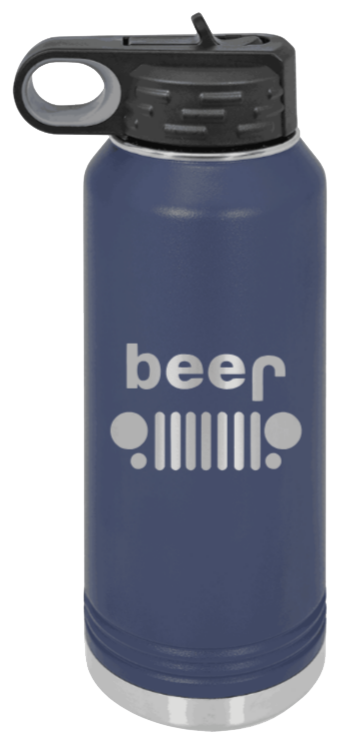 Beer Jeep - 32oz Water Bottle Laser Engraved- Navy