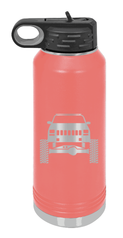 Jeep Cherokee - 32oz Water Bottle Laser Engraved- Coral