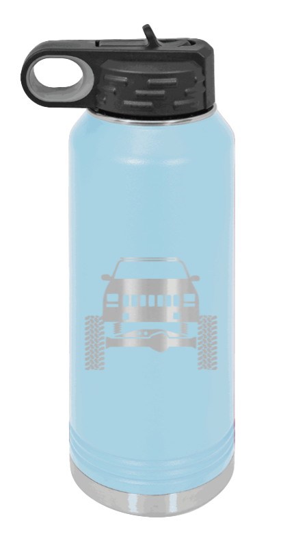 Jeep Cherokee - 32oz Water Bottle Laser Engraved- Light Blue