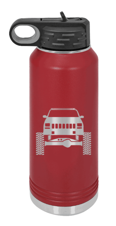 Jeep Cherokee - 32oz Water Bottle Laser Engraved- Maroon