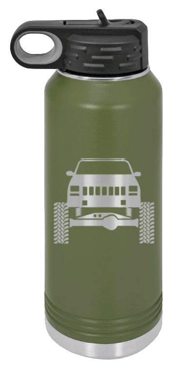 Jeep Cherokee - 32oz Water Bottle Laser Engraved- Olive