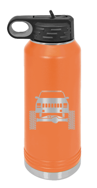Jeep Cherokee - 32oz Water Bottle Laser Engraved- Orange