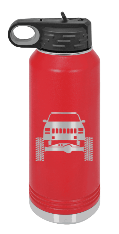 Jeep Cherokee - 32oz Water Bottle Laser Engraved- Red