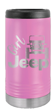 Load image into Gallery viewer, Girl Jeep CJ Laser Engraved Slim Can Insulated Koosie
