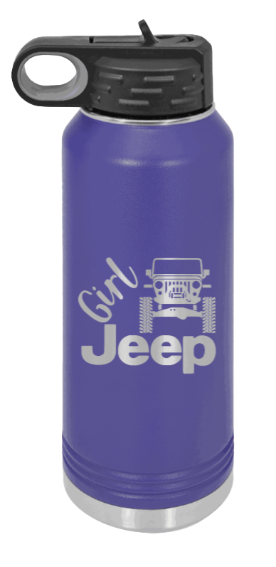 Girl Jeep TJ - 32oz Water Bottle Laser Engraved- Purple