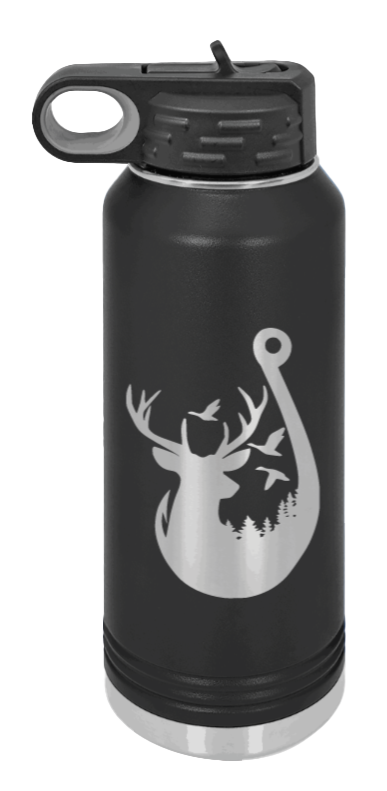 Ducks and Bucks - 32oz Water Bottle- Black