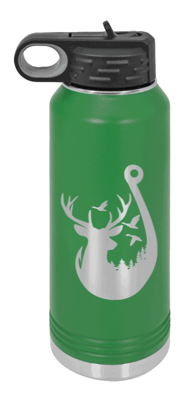 Ducks and Bucks - 32oz Water Bottle- Green