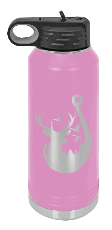 Ducks and Bucks - 32oz Water Bottle- Light Purple