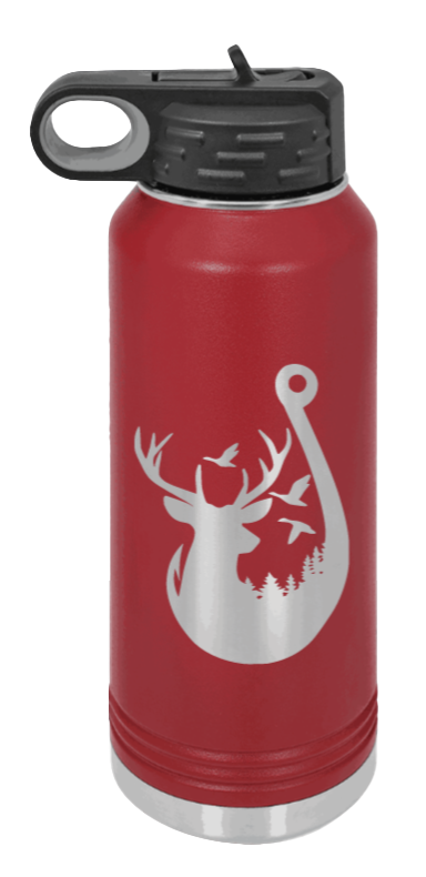 Ducks and Bucks - 32oz Water Bottle- Maroon