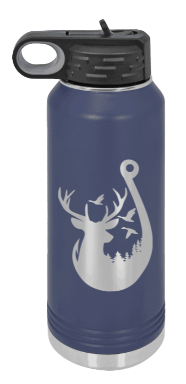Ducks and Bucks - 32oz Water Bottle- Navy