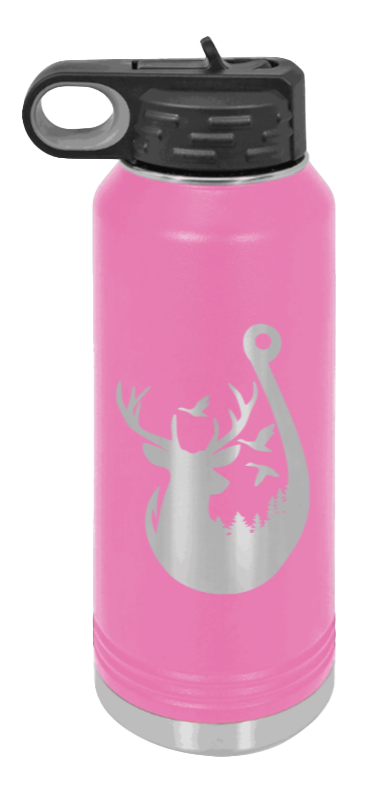 Ducks and Bucks - 32oz Water Bottle- Pink