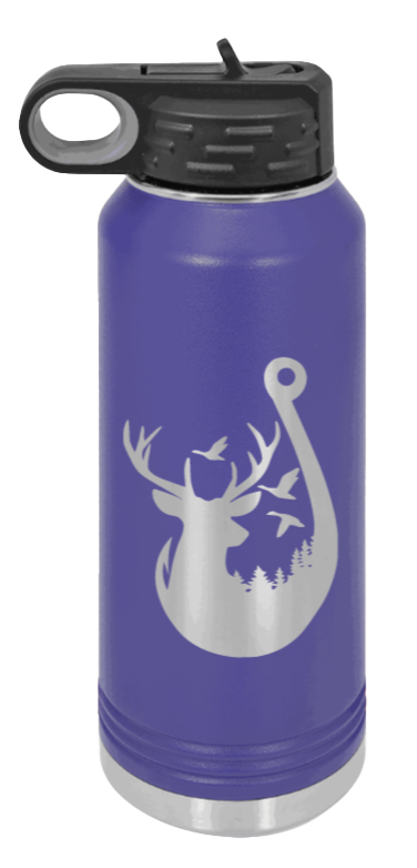 Ducks and Bucks - 32oz Water Bottle- Purple