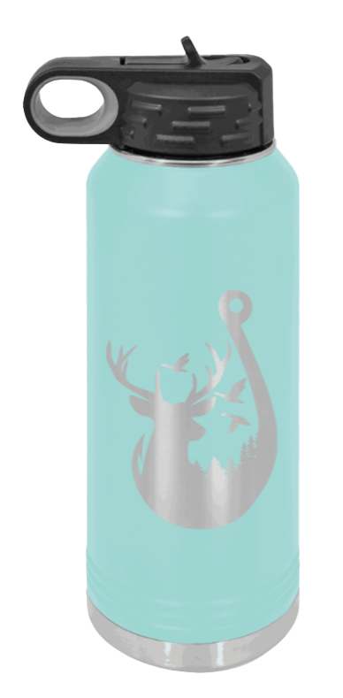 Ducks and Bucks - 32oz Water Bottle- Teal