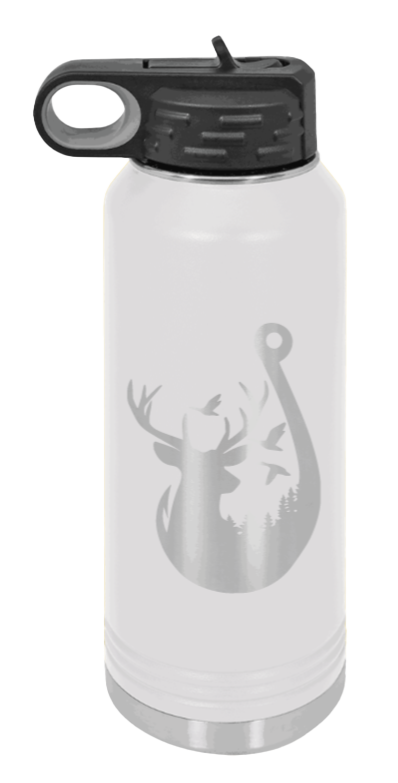 Ducks and Bucks - 32oz Water Bottle- White