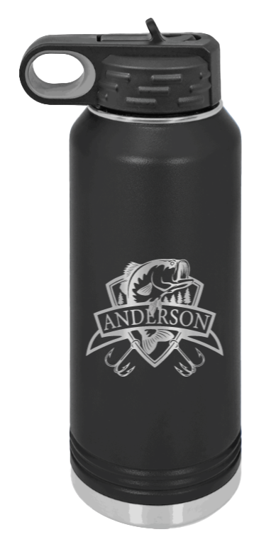 Bass Banner - 32oz Water Bottle- Black