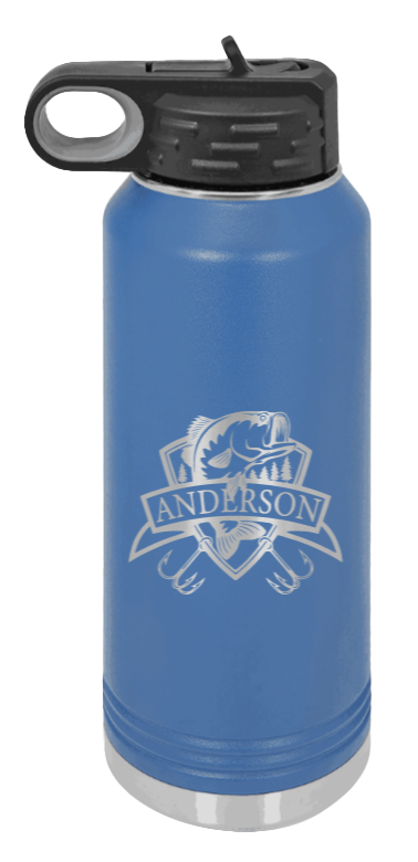 Bass Banner - 32oz Water Bottle- Royal Blue