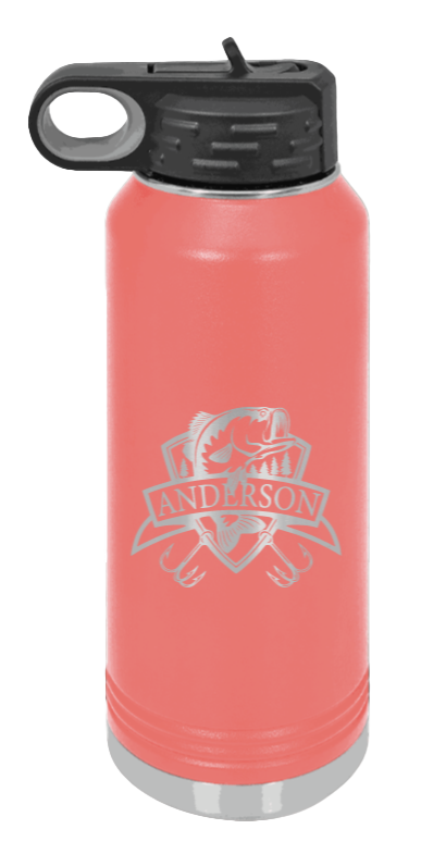 Bass Banner - 32oz Water Bottle- Coral