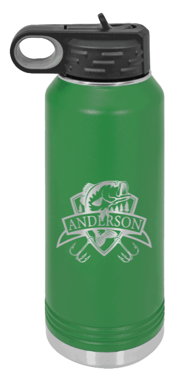 Bass Banner - 32oz Water Bottle- Green