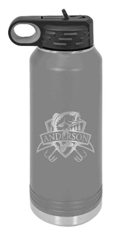 Bass Banner - 32oz Water Bottle- Dark Grey