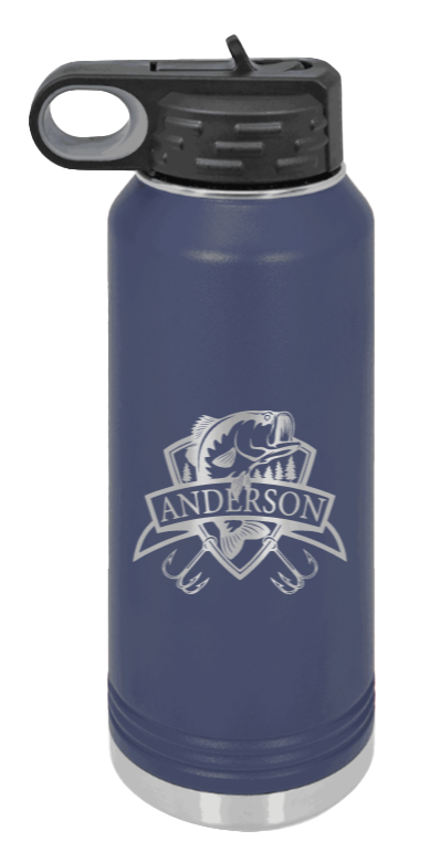 Bass Banner - 32oz Water Bottle- Navy