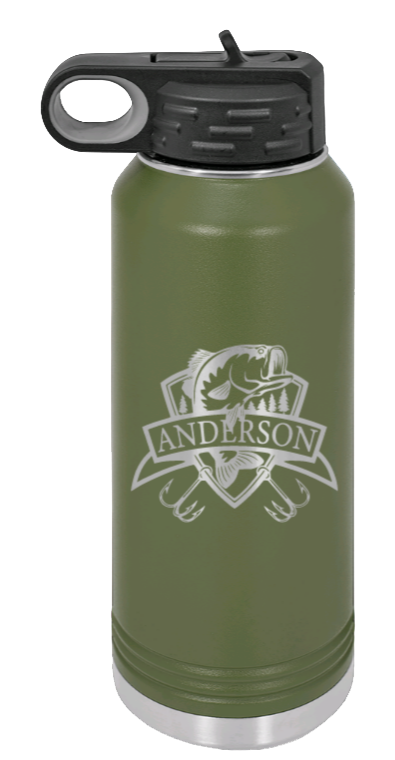 Bass Banner - 32oz Water Bottle- Olive