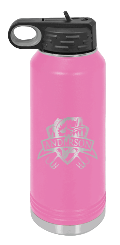 Bass Banner - 32oz Water Bottle- Pink