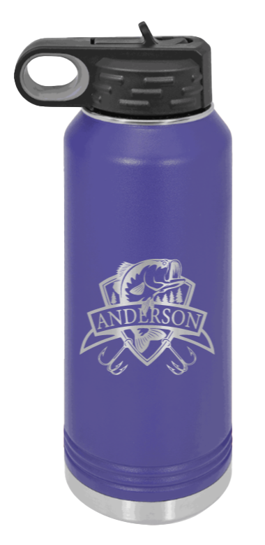 Bass Banner - 32oz Water Bottle- Purple