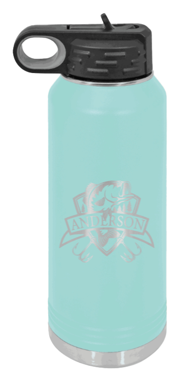 Bass Banner - 32oz Water Bottle- Teal