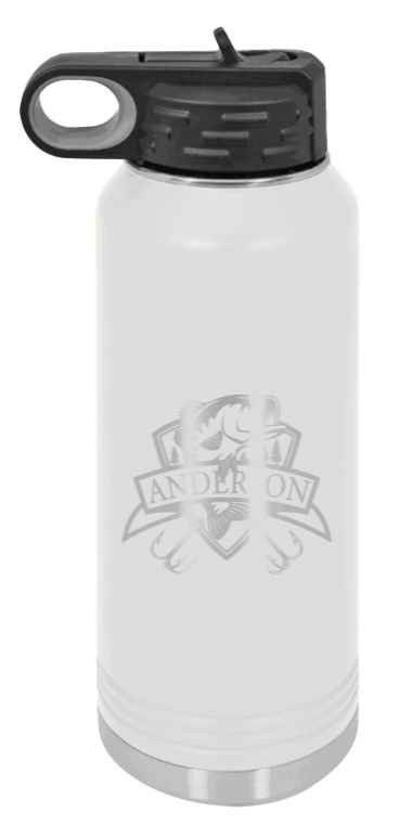 Bass Banner - 32oz Water Bottle- White