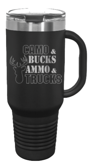 Camo and Bucks 40oz Handle Mug Laser Engraved
