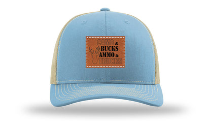 Camo and Bucks Leather Patch Richardson 112 Hat