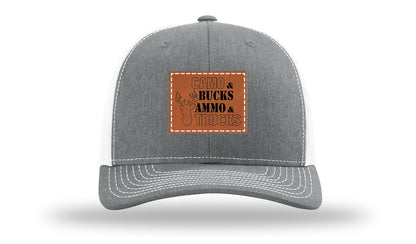 Camo and Bucks Leather Patch Richardson 112 Hat